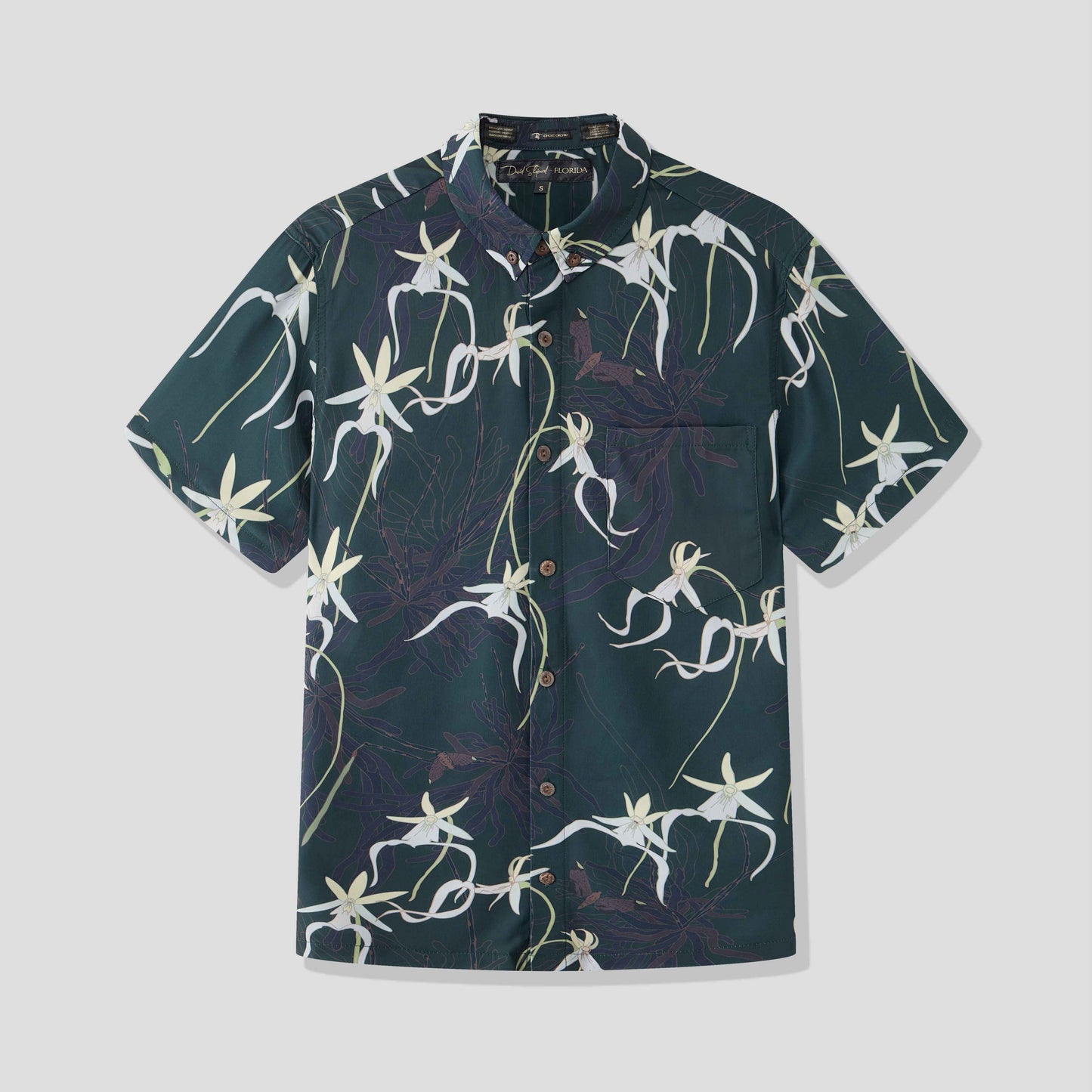 Ghost Orchid Dark Hunter Green Button Down Shirt
