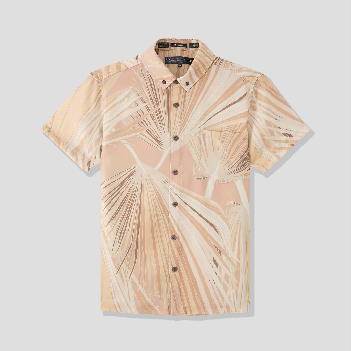 Sabal Palm Beige Button Down Shirt