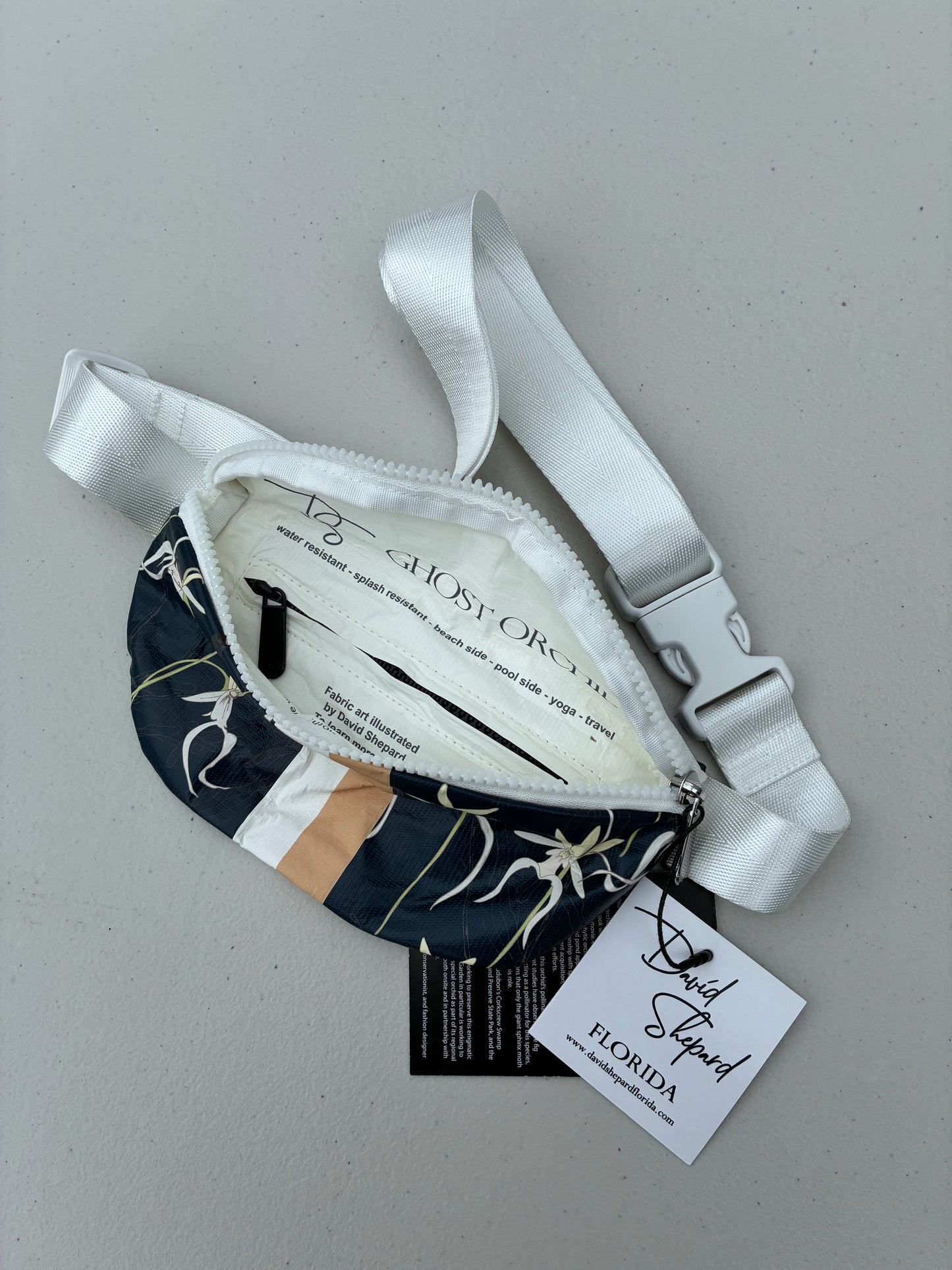 Ghost Orchid Navy Crossbody Bag