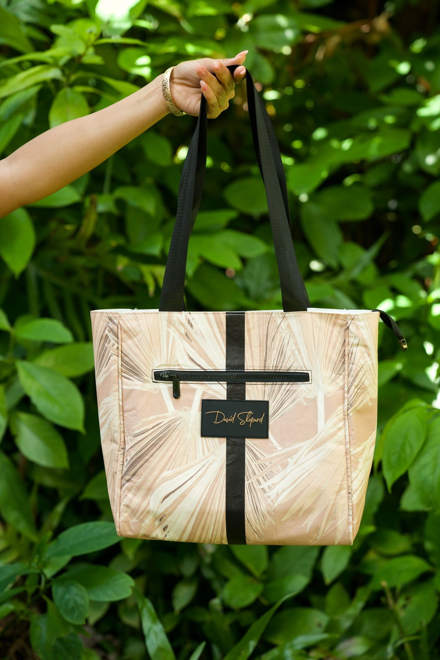 Sabal Palm Beige Beach Bag