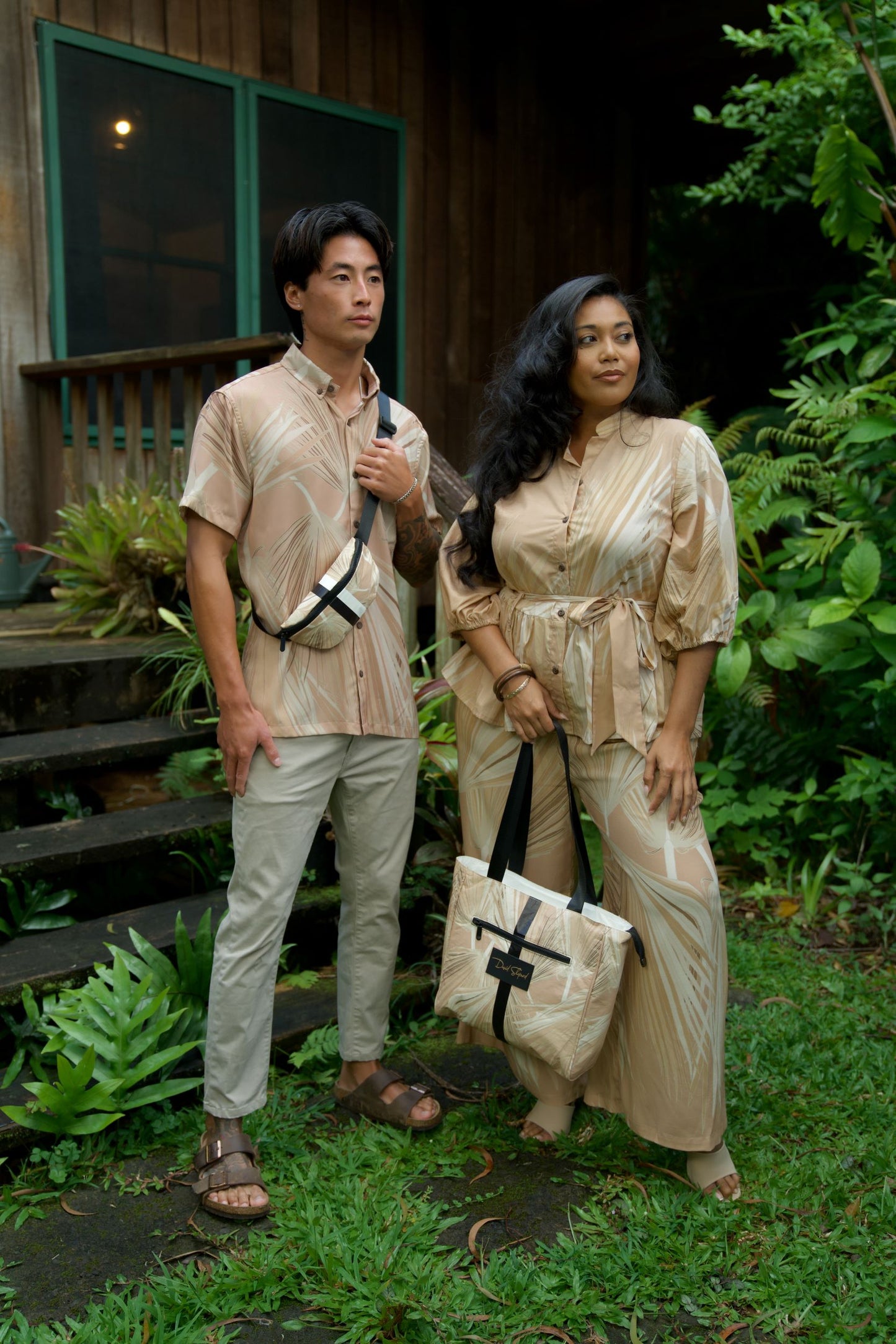 Sabal Palm Beige Crossbody Bag